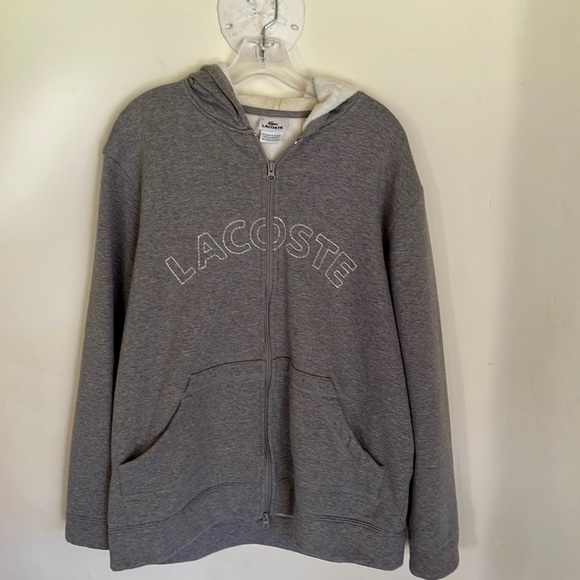 Cozy LaCoste sweatshirt for men size 6 or XL in great condition. Color is grey - Picture 1 of 4